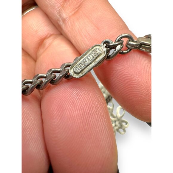 Ben-Amun Silver Tone Long Chain Necklace With Loop Flower Accents - Picture 7 of 8